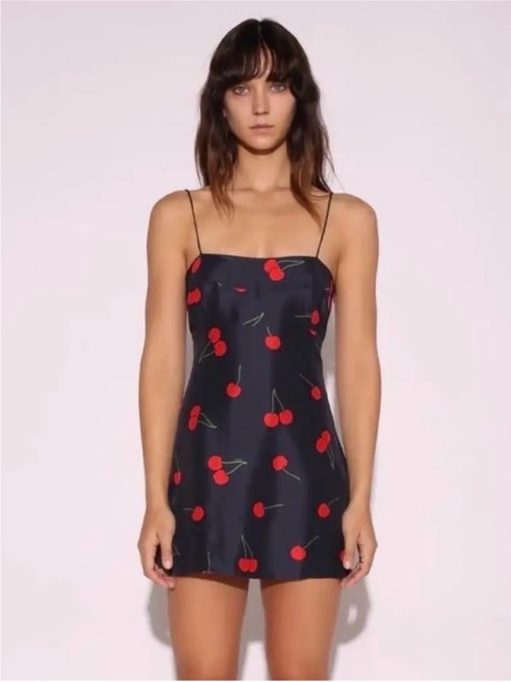 Realisation Par Silk Cherry Print Christy mini Slip Dress 🍒